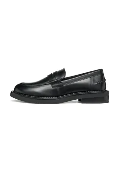 Geox mocasini de piele D SERILDA culoarea negru, cu toc plat, D56WYE 00043 C9999 imagine