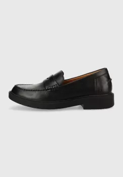 Geox mocasini de piele D SPHERICA EC1 A femei, culoarea negru, cu toc plat, D25QRA 00043 C9997 imagine