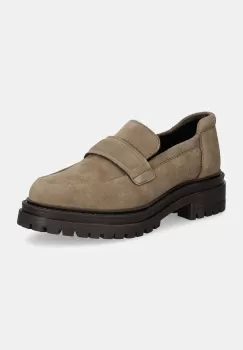 Geox mocasini din piele intoarsa D IRIDEA femei, culoarea bej, cu platforma, D36HRA 00022 C6029 imagine