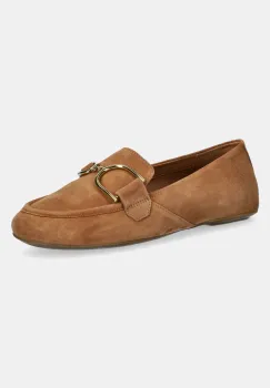 Geox mocasini din piele intoarsa D PALMARIA femei, culoarea maro, cu toc plat, D45MUJ 00021 C6610 imagine