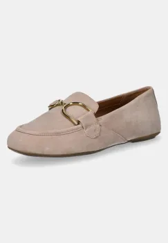 Geox mocasini din piele intoarsa D PALMARIA femei, culoarea roz, cu toc plat, D45MUJ 00021 C5149 imagine