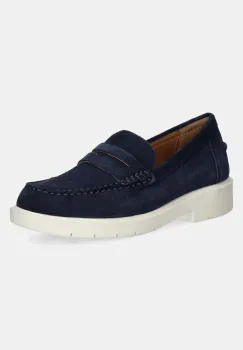 Geox mocasini din piele intoarsa D SPHERICA EC1 A femei, culoarea albastru marin, cu toc plat, D25QRA 00022 C4002 imagine