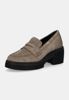 Geox mocasini din piele intoarsa D SPHERICA EC15 femei, culoarea verde, cu platforma, D46WWD 00022 C6029 imagine
