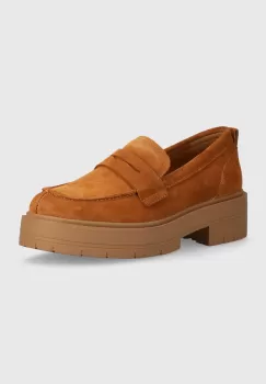 Geox mocasini din piele intoarsa D SPHERICA EC7 I femei, culoarea maro, cu platforma, D36VDI 00022 C6001 imagine