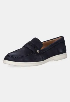 Geox mocasini din piele intoarsa D XAND 3 femei, culoarea albastru marin, cu toc plat, D550ZD 00022 C4002 imagine