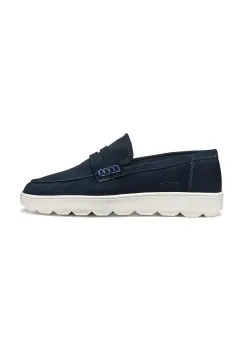 Geox mocasini din piele intoarsa U SPHERICA ECUB-1 barbati, culoarea albastru marin, U55GPD 00022 C4002 imagine