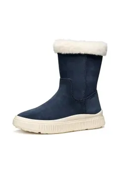 Geox pantofi de iarna din nubuc pentru copii LAQUINNY culoarea bleumarin, J56NFB.00022 imagine