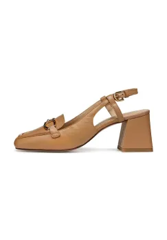 Geox pantofi de piele D CORONILLA culoarea bej, cu toc drept, cu toc deschis, D55D1A 000TU C5000 imagine