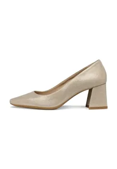 Geox pantofi de piele D GISELDA culoarea auriu, cu toc drept, D36VCA 000MA C2012 imagine