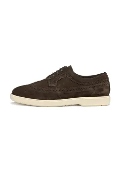 Geox pantofi de piele intoarsa U SPHERICA EC17 barbati, culoarea maro, U55LAE 00022 C6006 imagine