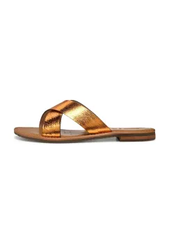 Geox papuci de piele D SOZY S femei, culoarea portocaliu, D55LXH 000KY C2008 imagine