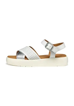 Geox sandale D CAMALEI femei, culoarea alb, toc pana, D550NF 0BCDS C1000 imagine