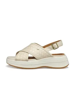 Geox sandale D SPHERICA ECUB-3 S femei, culoarea bej, cu platforma, D550VB 00485 C1122 imagine