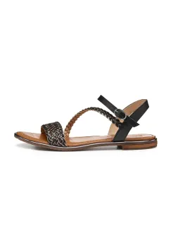 Geox sandale de piele D SOZY PLUS femei, culoarea negru, D55DQD 081KY C9B1G imagine