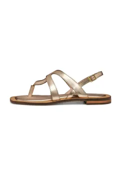 Geox sandale de piele D SOZY QC femei, culoarea auriu, D55YFC 000N6 C2012 imagine