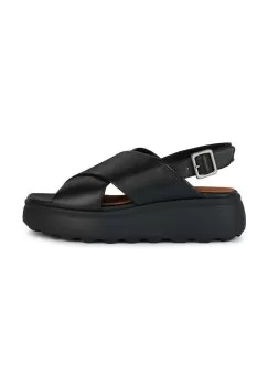 Geox sandale de piele D SPHERICA EC4.1 S femei, culoarea negru, cu platforma, D45D4A 00085 C9999 imagine