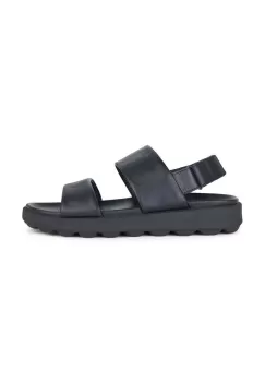 Geox sandale de piele U SPHERICA EC6 barbati, culoarea negru, U45GWC 00085 C9999 imagine