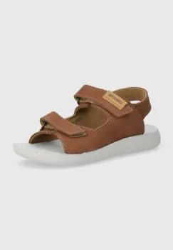 Geox sandale din nabuc pentru copii SANDAL LIGHTFLOPPY culoarea maro imagine