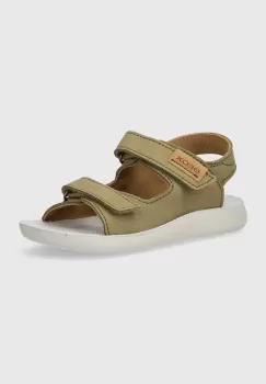 Geox sandale din nabuc pentru copii SANDAL LIGHTFLOPPY culoarea verde imagine