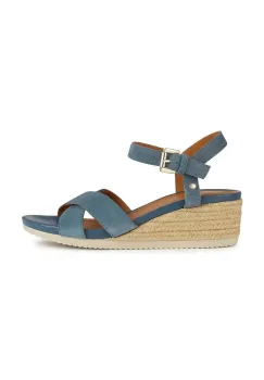 Geox sandale din piele intoarsa D ISCHIA CORDA C culoarea albastru marin, D02HHC 00022 C4005 imagine