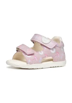 Geox sandale din piele intoarsa SANDAL MACCHIA culoarea roz imagine