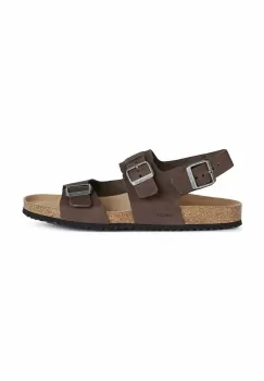 Geox sandale din piele intoarsa U SANDAL GHITA A barbati, culoarea maro, U159VA 00032 C6024 imagine