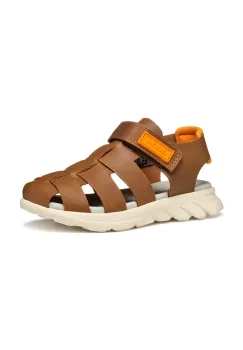 Geox sandale din piele pentru copii AIRADYUM culoarea maro, J55F1D.0009B imagine