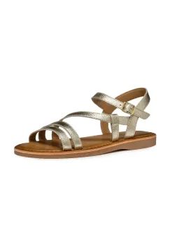 Geox sandale din piele pentru copii EOLIE culoarea auriu, J55BSA.00044 imagine