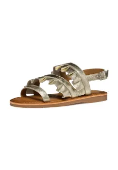 Geox sandale din piele pentru copii EOLIE culoarea auriu, J55BSB.00044 imagine