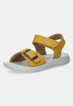 Geox sandale din piele pentru copii LIGHTFLOPPY culoarea galben, B555SA.00032 imagine