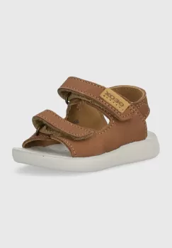Geox sandale din piele pentru copii SANDAL LIGHTFLOPPY culoarea maro imagine