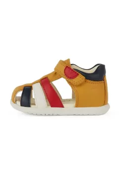 Geox sandale din piele pentru copii SANDAL MACCHIA culoarea galben imagine