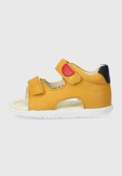 Geox sandale din piele pentru copii SANDAL MACCHIA culoarea galben imagine