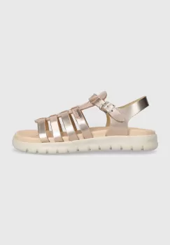 Geox sandale din piele pentru copii SANDAL SOLEIMA culoarea auriu imagine