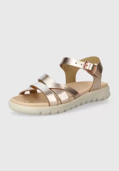 Geox sandale din piele pentru copii SANDAL SOLEIMA culoarea auriu imagine