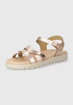 Geox sandale din piele pentru copii SANDAL SOLEIMA culoarea auriu imagine