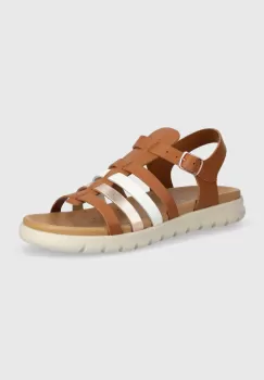 Geox sandale din piele pentru copii SANDAL SOLEIMA culoarea maro imagine