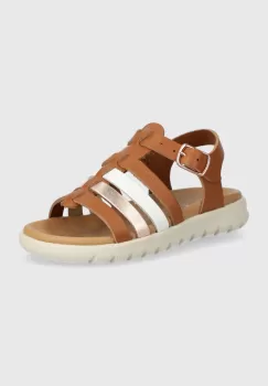 Geox sandale din piele pentru copii SANDAL SOLEIMA culoarea maro imagine