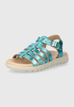Geox sandale din piele pentru copii SANDAL SOLEIMA culoarea verde imagine