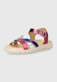 Geox sandale din piele pentru copii SANDAL SOLEIMA culoarea violet imagine