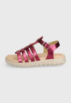 Geox sandale din piele pentru copii SANDAL SOLEIMA culoarea violet imagine