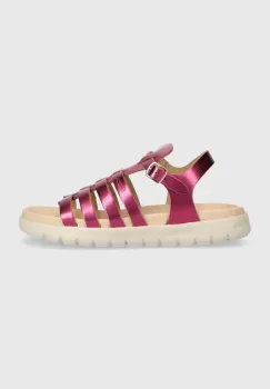 Geox sandale din piele pentru copii SANDAL SOLEIMA culoarea violet imagine