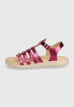 Geox sandale din piele pentru copii SANDAL SOLEIMA culoarea violet imagine