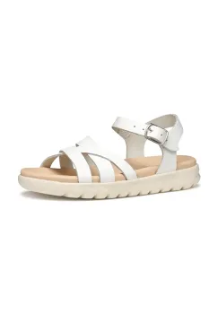 Geox sandale din piele pentru copii SOLEIMA culoarea alb, J45GSA.00043 imagine