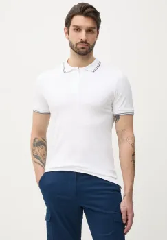 Geox tricou polo barbati, culoarea alb, neted, M5510R T3236 imagine