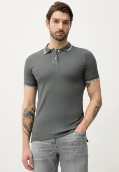 Geox tricou polo barbati, culoarea gri, neted, M5510R T3236 imagine