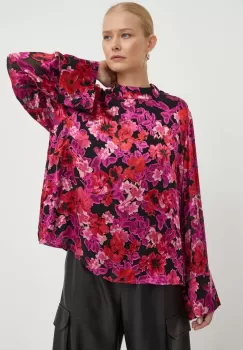 Gestuz bluza din amestec de matase culoarea roz, modelator imagine
