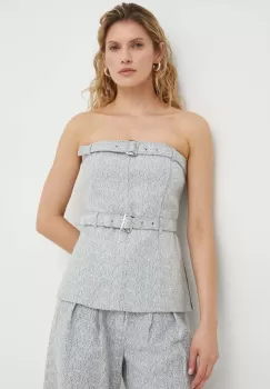 Gestuz bluza femei, culoarea gri, melanj imagine