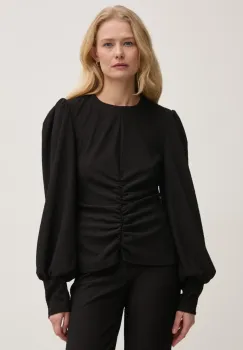 Gestuz bluza femei, culoarea negru, neted, 10909687 imagine