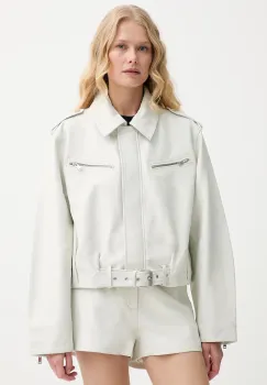 Gestuz geaca de blugi culoarea alb, de tranzitie, 10910163 imagine